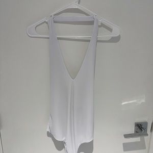 White halter bodysuit